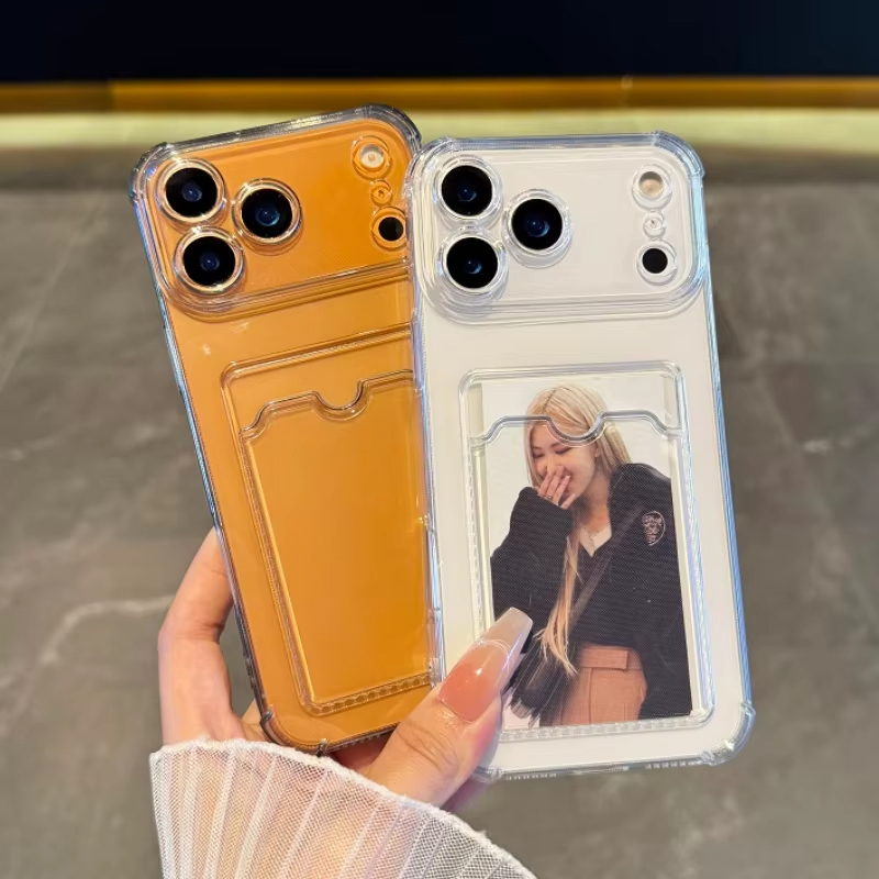 Camera Lens Protector - Transparent Card Slot Holder Case For