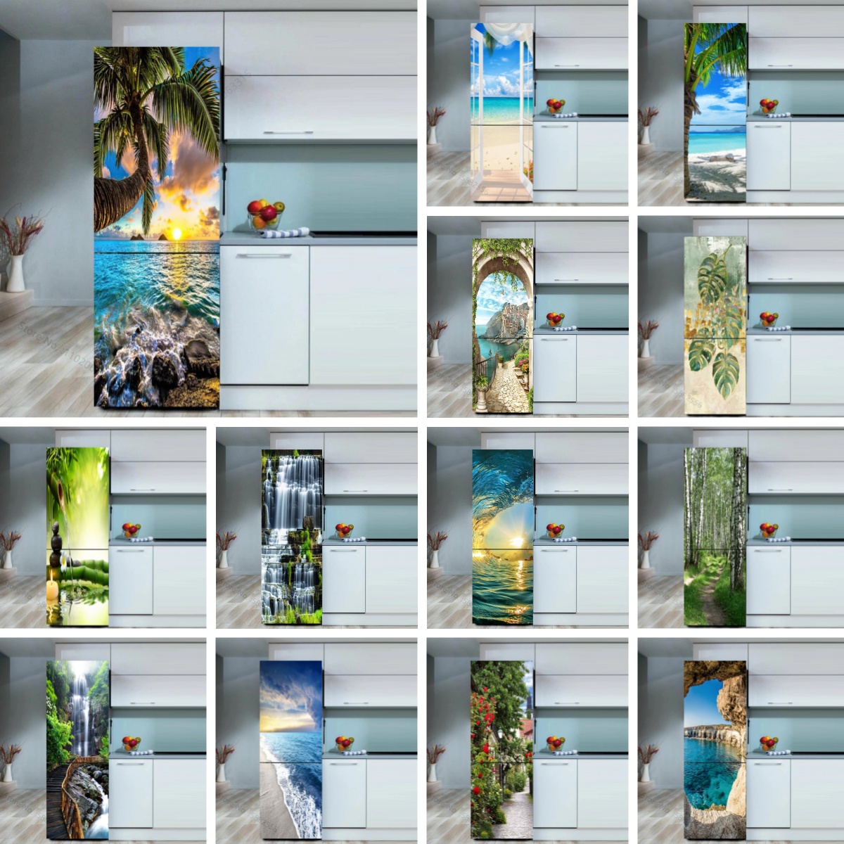 Seaside Beach Fridge Sticker D - Full Cover Adhesive recension och pris