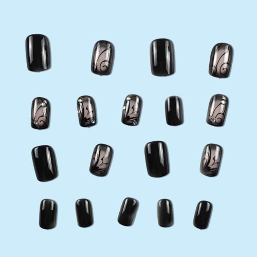 Short Square Press On Nails Nu - Full Cover Adhesive recension och pris