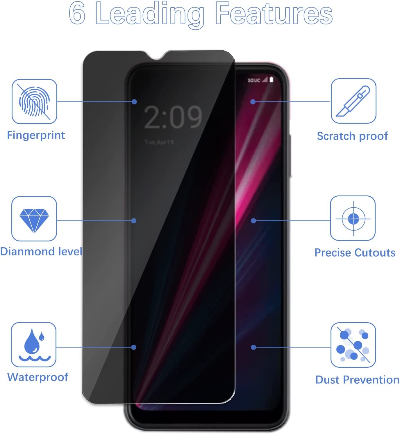 [2 Pack]Fit TCL 40 SE Privacy  - Privacy Filter 2Pack recension och pris